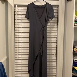 Blooms in the City, Medium, Blue maxi dress.